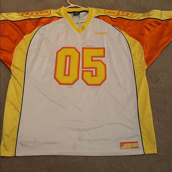 FUBU Yellow and White Sports Jersey Sz 5XL - Picture 9 of 10